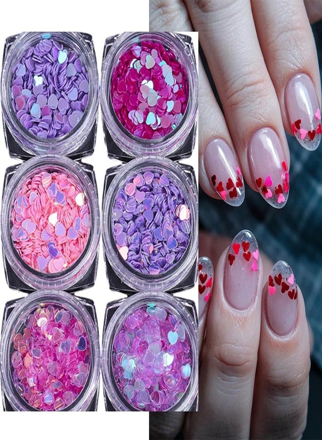 CJDLTS Love Heart Nail Glitter Sequins Valentine's Colorful Heart Glitter Manicure Nail Accessories 3D Nails Supplies Jewelry Studs Nail Art Glitter Flakes, Nail Decoration for Women Featival - Image 5